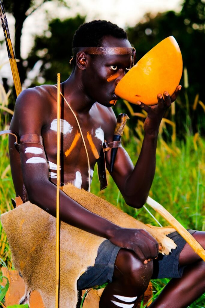 African Man in Traditional Tribal Clothing