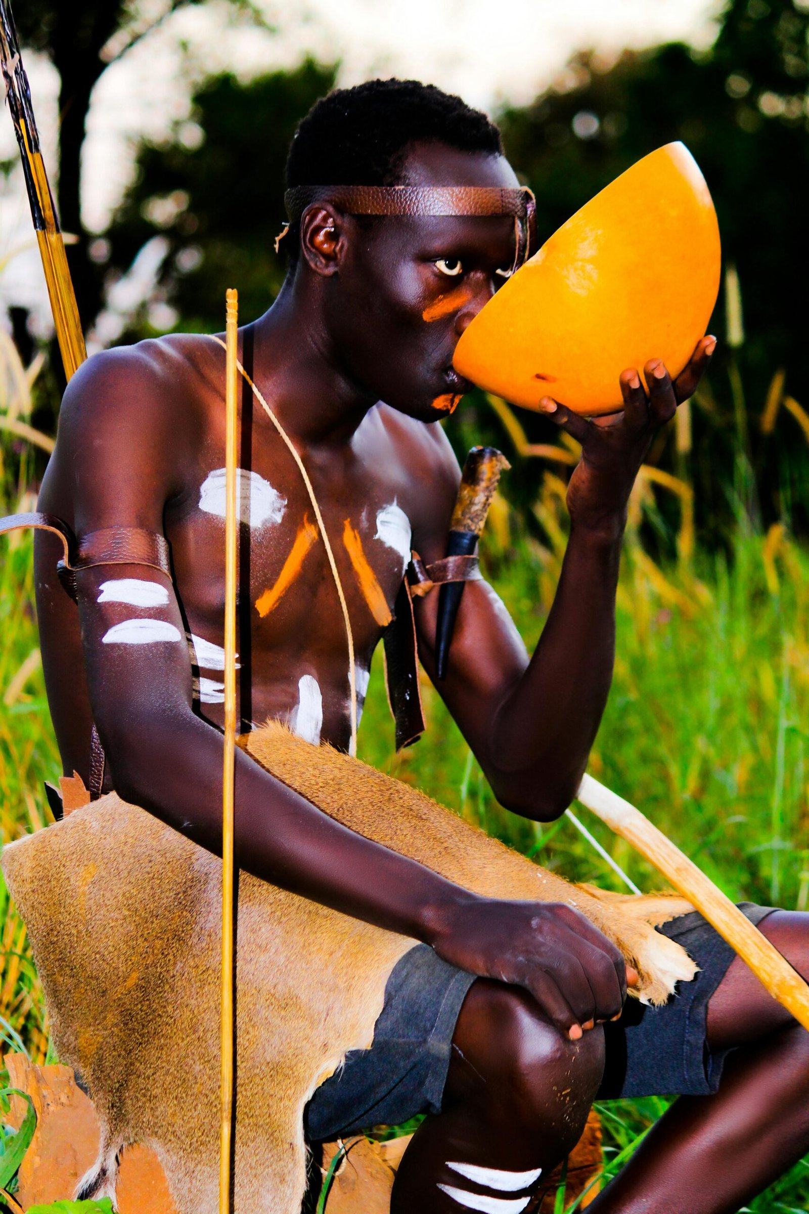 African Man in Traditional Tribal Clothing