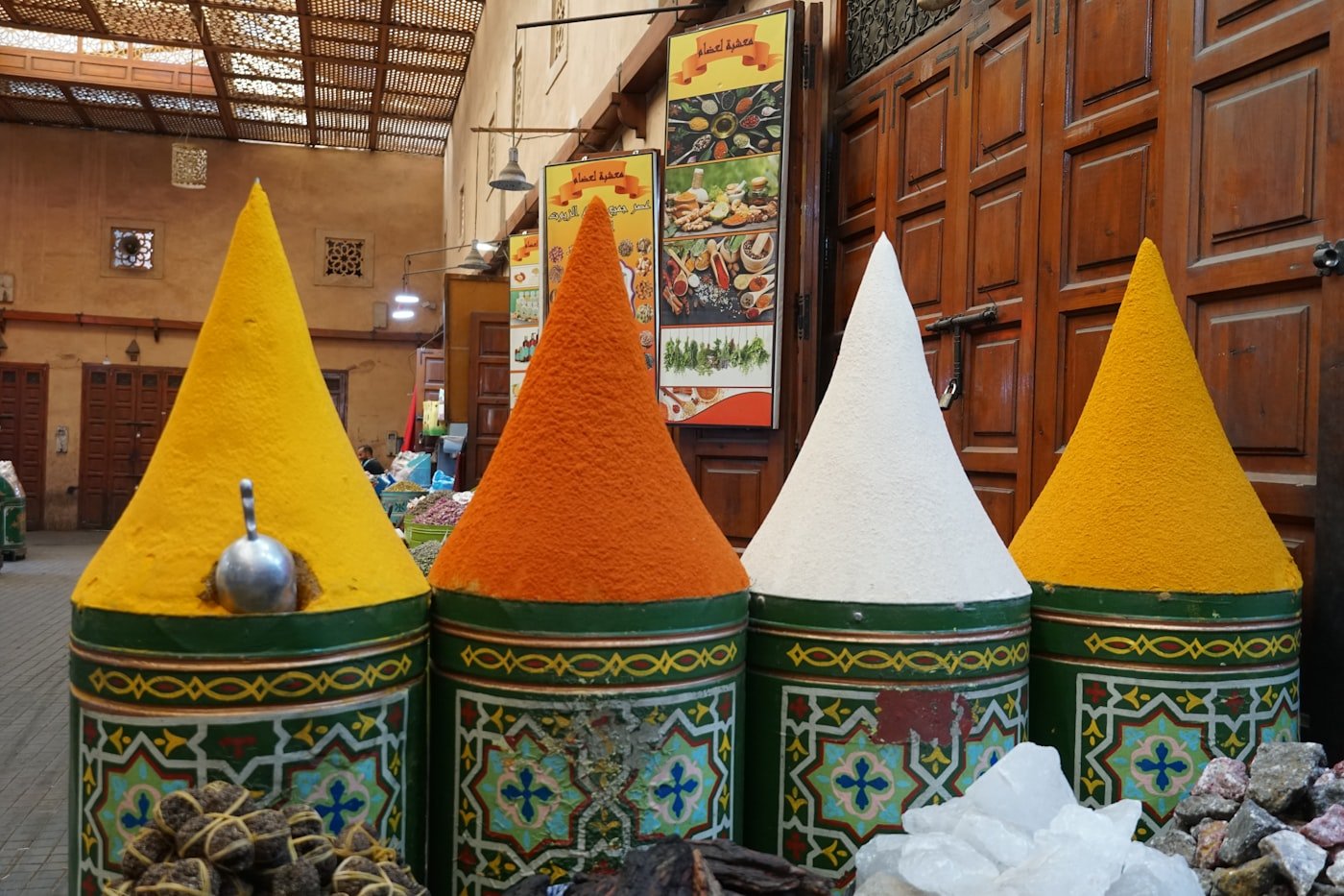 Iliki and other spices on display at a Kenyan market