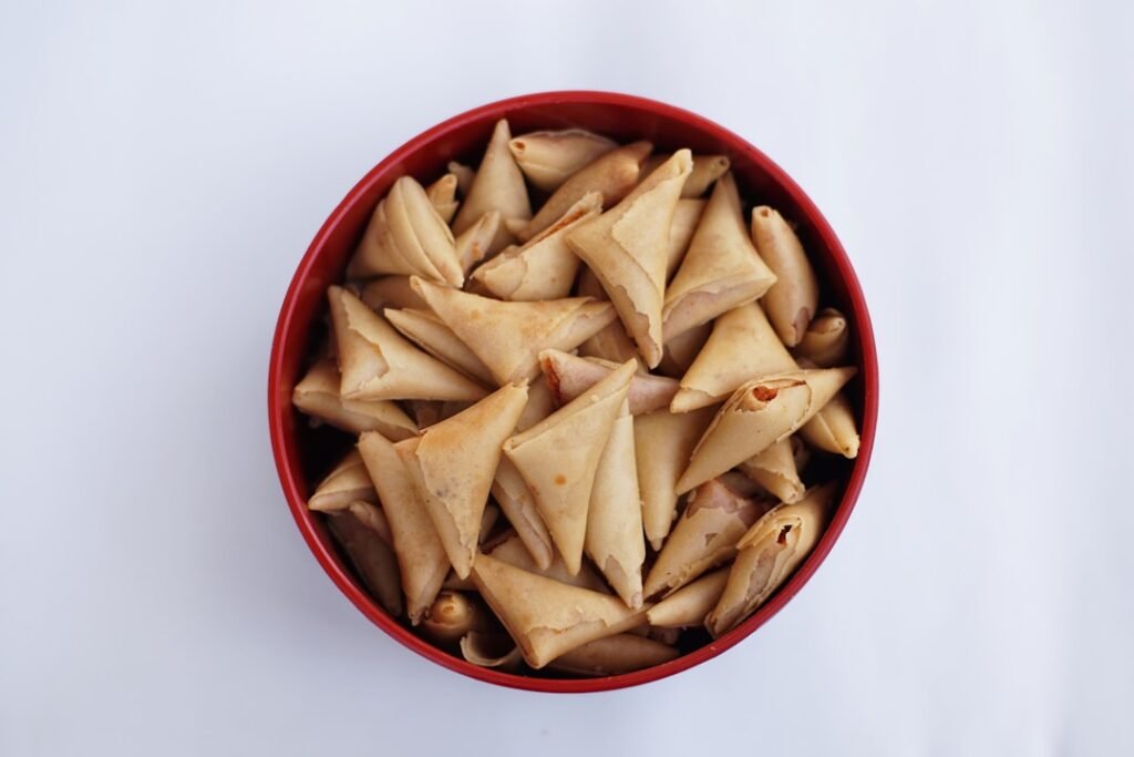 Indian-influenced Kenyan food - samosas and spiced pastries served in Kenya