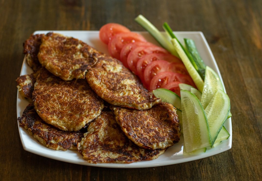 Kenyan bhajia served on a plate with kachumbari relish