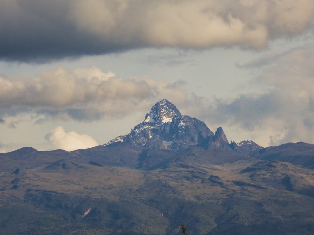 Mount Kenya snow-capped peak viewed from Nanyuki, Kenya