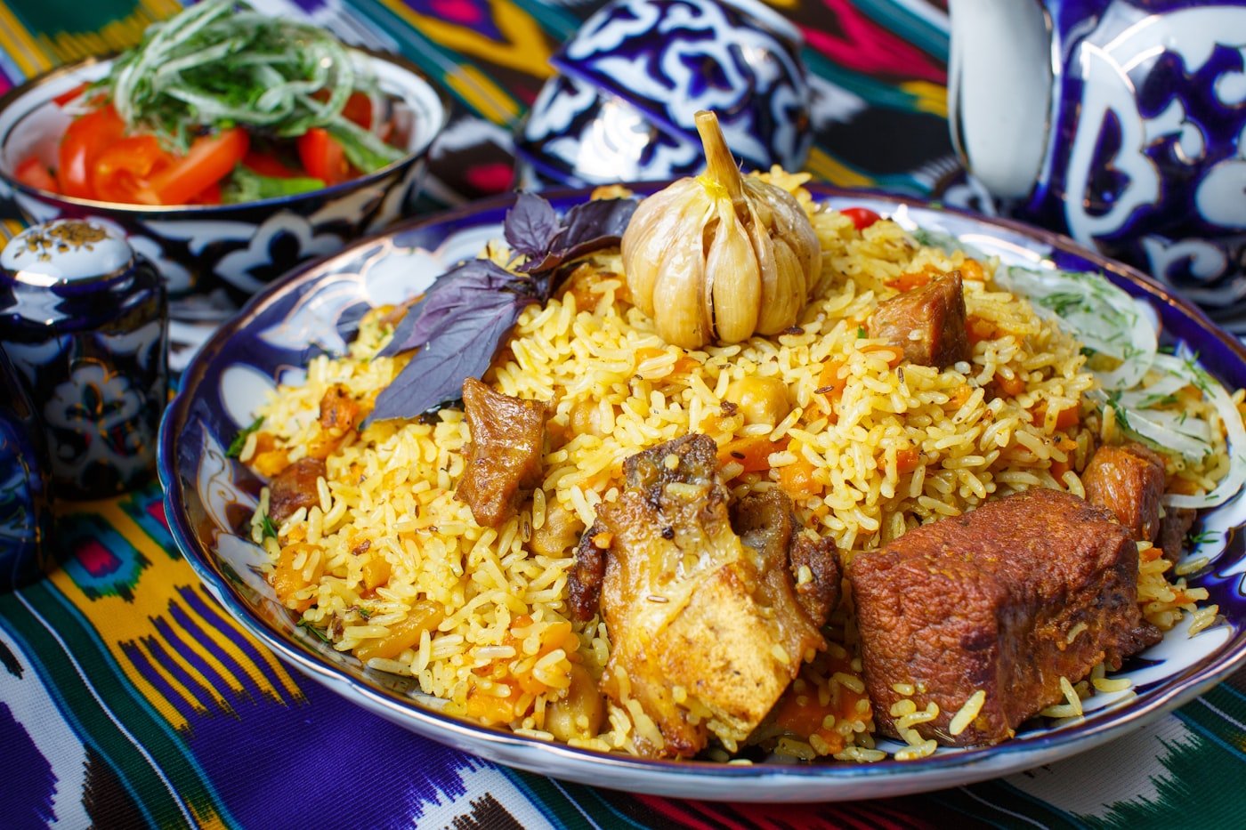 Plate of Kenyan Eid biryani with spiced rice and tender meat